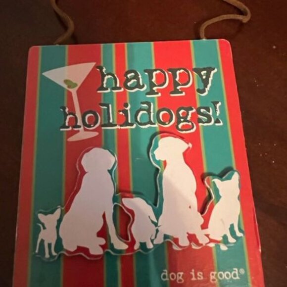 Dog Is Good Holiday wood Wall Plaque Set By Kurt S. Adler happy holidogs - Picture 3 of 7